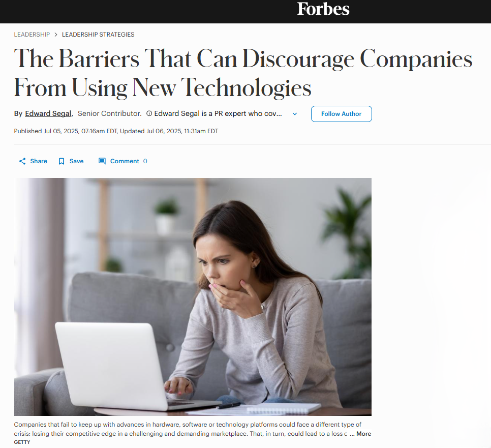 Arie Brish The Barriers That Can Discourage Companies From Using New Technologies